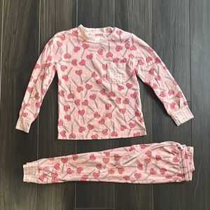 Smocked Sweets Heart Sucker Lounge Kids Pajamas 4T